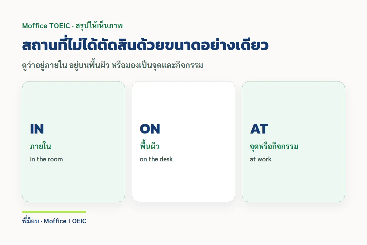 สถานที่ไม่ได้ตัดสินด้วยขนาดอย่างเดียว — ดูว่าอยู่ภายใน อยู่บนพื้นผิว หรือมองเป็นจุดและกิจกรรม