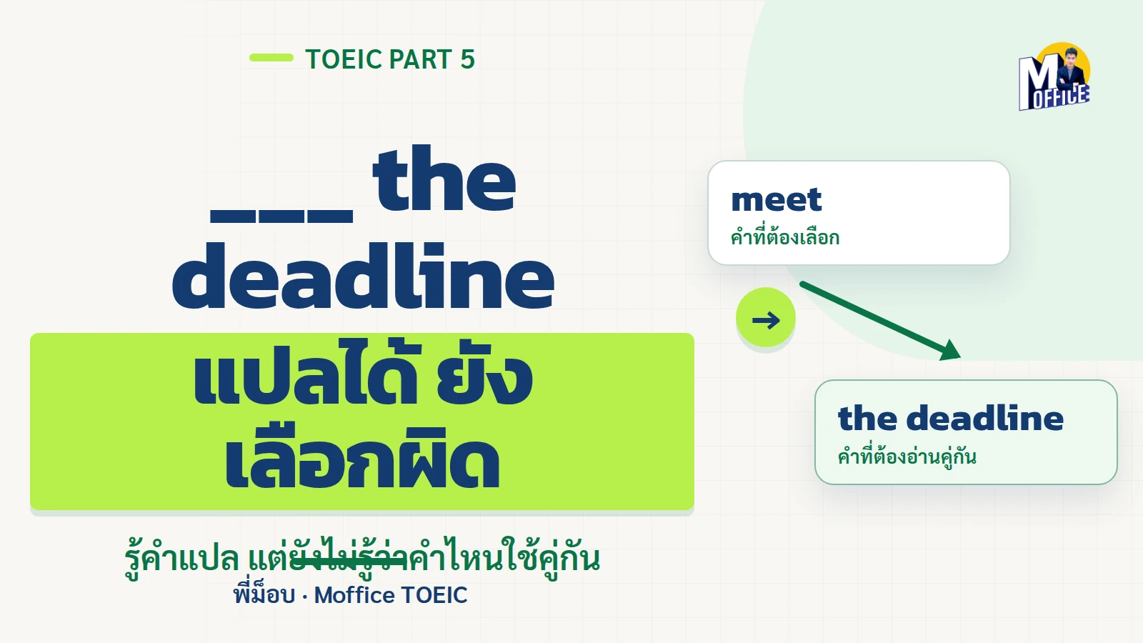 TOEIC Part 5 แปลศัพท์ได้แต่ยังตอบผิด: เราจำคู่คำหรือยัง?