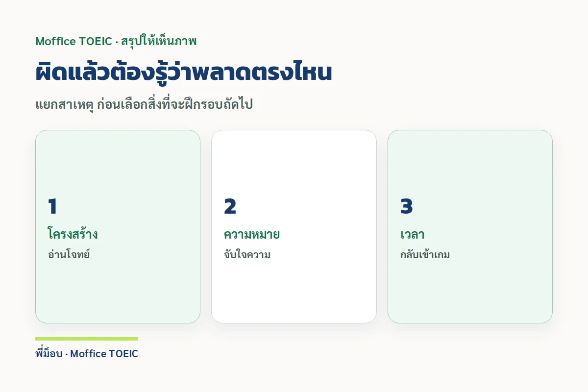 ผิดแล้วต้องรู้ว่าพลาดตรงไหน — แยกสาเหตุ ก่อนเลือกสิ่งที่จะฝึกรอบถัดไป